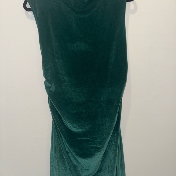 NWT A New Day Green Velvet Ruched Bodycon Dress - Picture 3 of 5